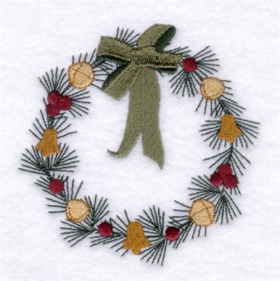 Bell Wreath Machine Embroidery Design