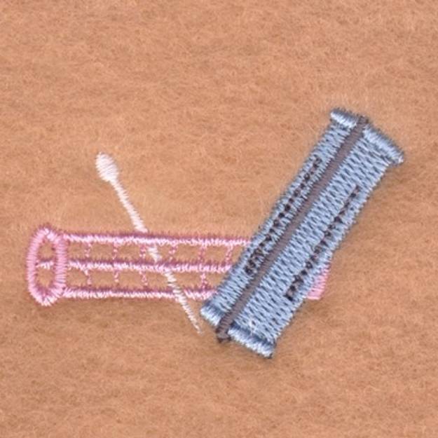 Picture of Hair Roller with Pin Machine Embroidery Design