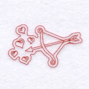 Picture of Bow & Hearts Redwork Machine Embroidery Design