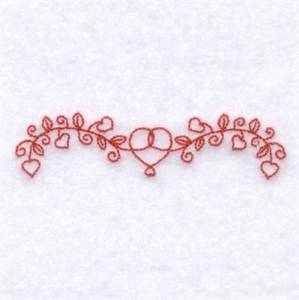 Picture of Heart Vine Redwork Machine Embroidery Design