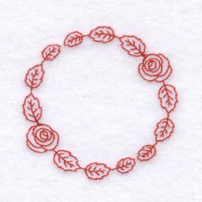 Rose Ring Redwork Machine Embroidery Design