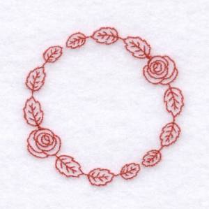 Picture of Rose Ring Redwork Machine Embroidery Design