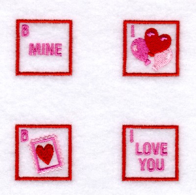 Valentine Bingo Squares #1 Machine Embroidery Design