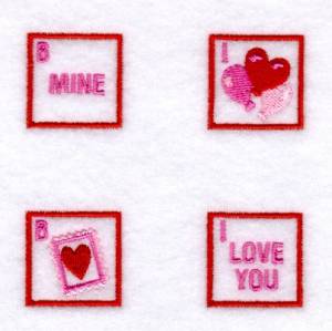 Picture of Valentine Bingo Squares #1 Machine Embroidery Design