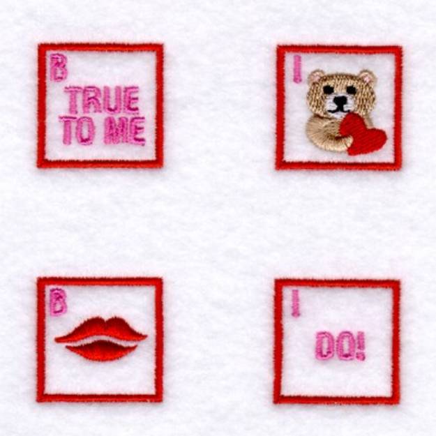 Picture of Valentine Bingo Squares #2 Machine Embroidery Design