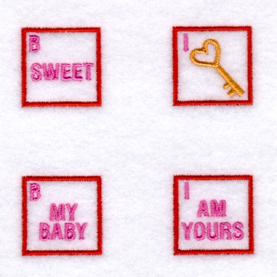 Valentine Bingo Squares #3 Machine Embroidery Design