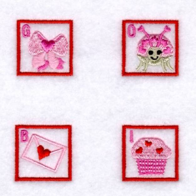 Picture of Valentine Bingo Squares #4 Machine Embroidery Design