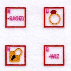 Picture of Valentine Bingo Squares #5 Machine Embroidery Design