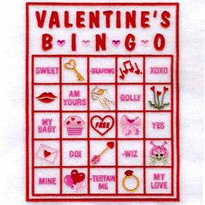 Picture of Valentine Bingo Card #1 Machine Embroidery Design