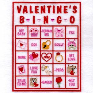 Picture of Valentine Bingo Card #2 Machine Embroidery Design