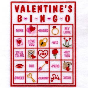 Picture of Valentine Bingo Card #3 Machine Embroidery Design