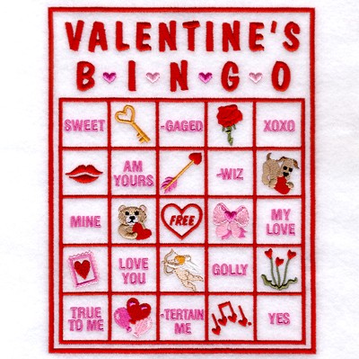 Valentine Bingo Card #4 Machine Embroidery Design