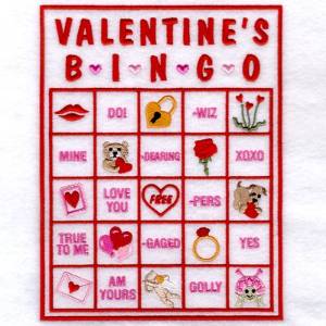 Picture of Valentine Bingo Card #5 Machine Embroidery Design