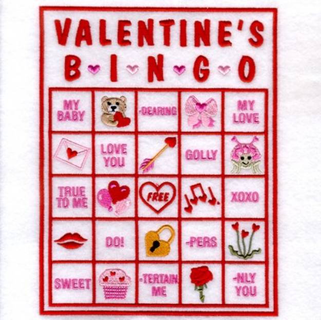 Picture of Valentine Bingo Card #8 Machine Embroidery Design