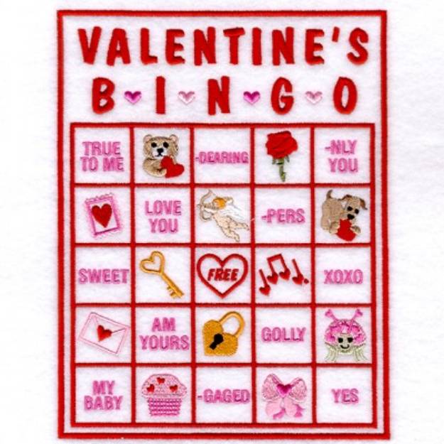 Picture of Valentine Bingo Card #9 Machine Embroidery Design