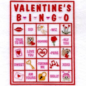 Picture of Valentine Bingo Card #10 Machine Embroidery Design