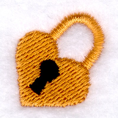 Heart Lock Icon Machine Embroidery Design