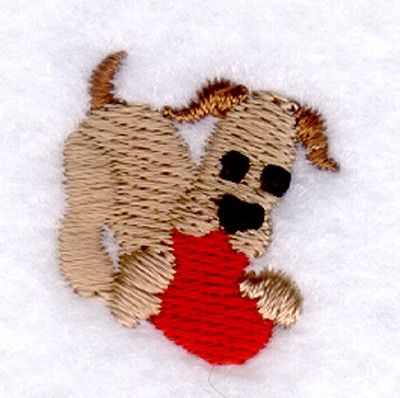 Puppy Heart Icon Machine Embroidery Design