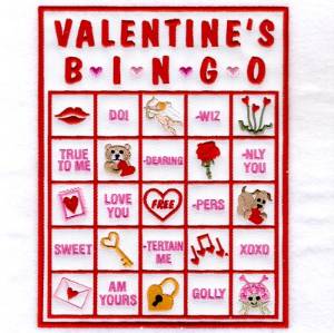 Picture of Valentine Bingo Applique Card #1 Machine Embroidery Design