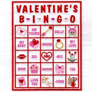 Picture of Valentine Bingo Applique Card #3 Machine Embroidery Design