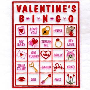 Picture of Valentine Bingo Applique Card #4 Machine Embroidery Design