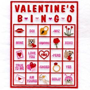 Picture of Valentine Bingo Applique Card #5 Machine Embroidery Design