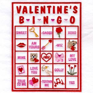 Picture of Valentine Bingo Applique Card #6 Machine Embroidery Design