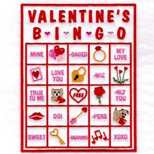Picture of Valentine Bingo Applique Card #7 Machine Embroidery Design