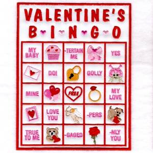 Picture of Valentine Bingo Applique Card #8 Machine Embroidery Design