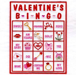 Picture of Valentine Bingo Applique Card #9 Machine Embroidery Design