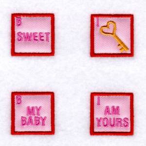 Picture of Valentine Bingo Applique Squares #3 Machine Embroidery Design