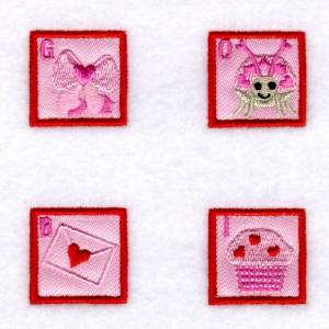 Picture of Valentine Bingo Applique Squares #4 Machine Embroidery Design
