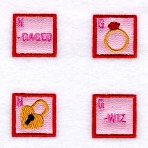 Picture of Valentine Bingo Applique Squares #5 Machine Embroidery Design