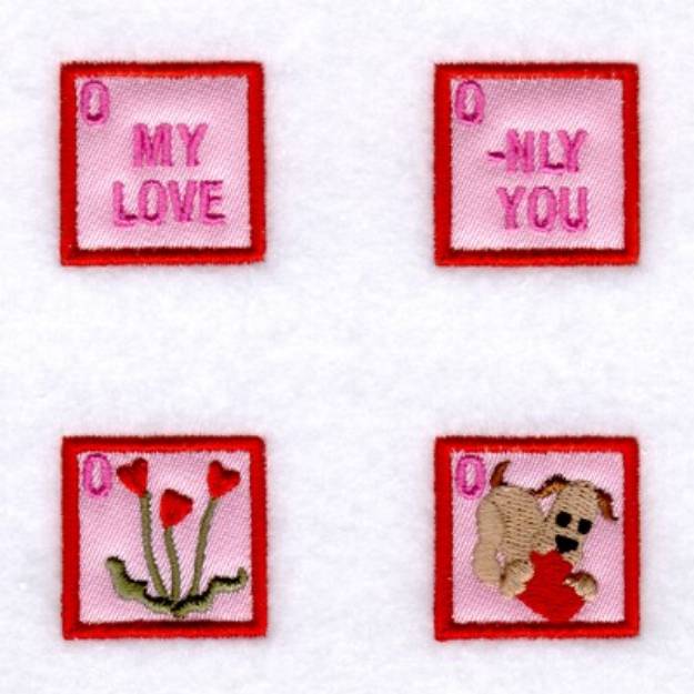 Picture of Valentine Bingo Applique Squares #8 Machine Embroidery Design