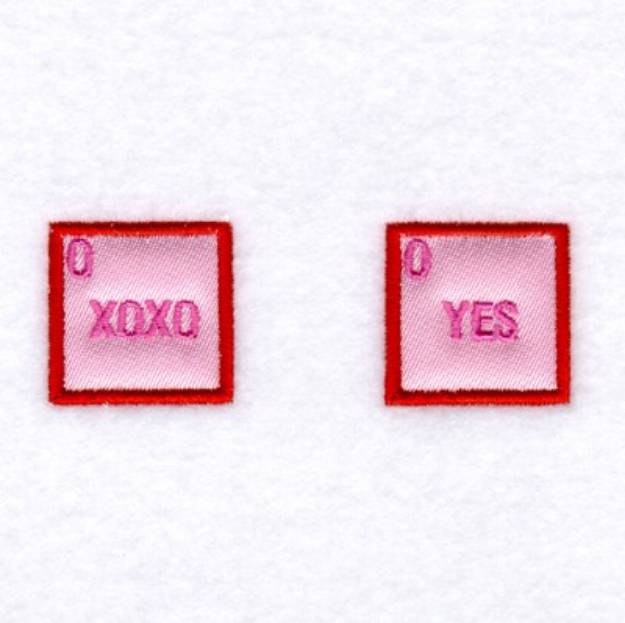 Picture of Valentine Bingo Applique Squares #9 Machine Embroidery Design