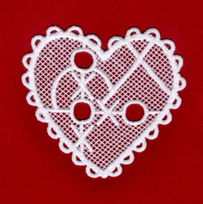 XOXO Lace Heart Machine Embroidery Design