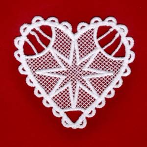 Picture of Star Lace Heart Machine Embroidery Design