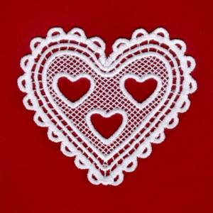 Picture of Hearts Lace Heart Machine Embroidery Design
