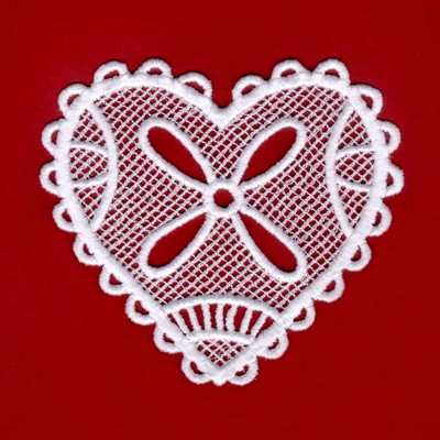 Flower Lace Heart Machine Embroidery Design
