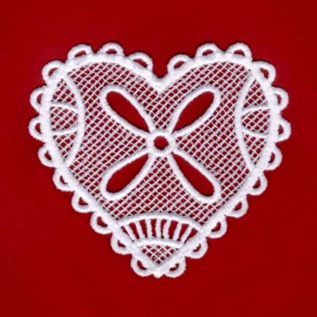 Picture of Flower Lace Heart Machine Embroidery Design