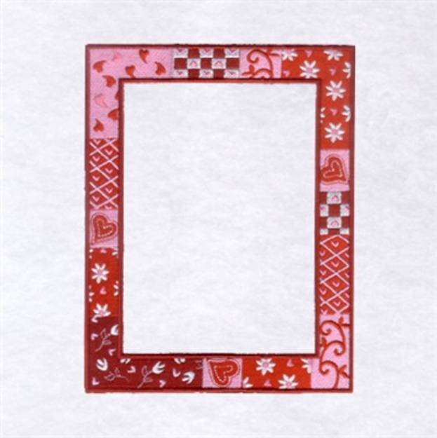 Picture of Valentine Patch Frame Medium Machine Embroidery Design