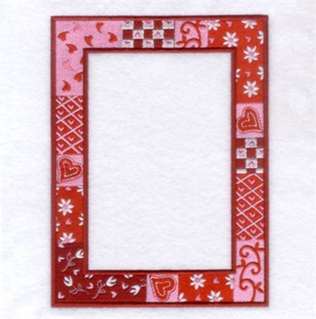 Picture of Valentine Patch Frame Large Machine Embroidery Design