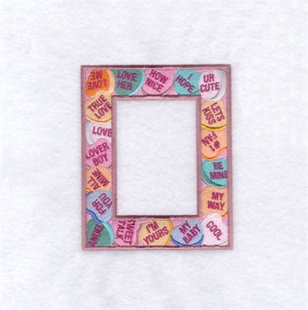 Picture of Valentine Candy Frame Small Machine Embroidery Design