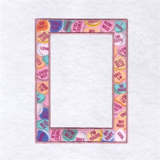 Picture of Valentine Candy Frame Medium Machine Embroidery Design