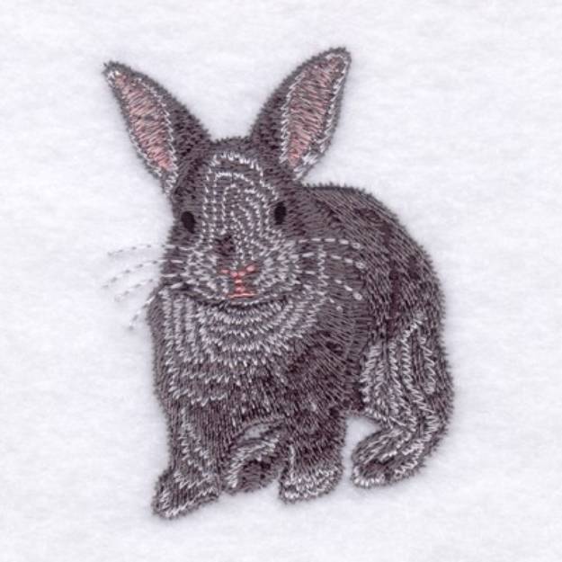 Picture of Grey & White Rabbit Machine Embroidery Design