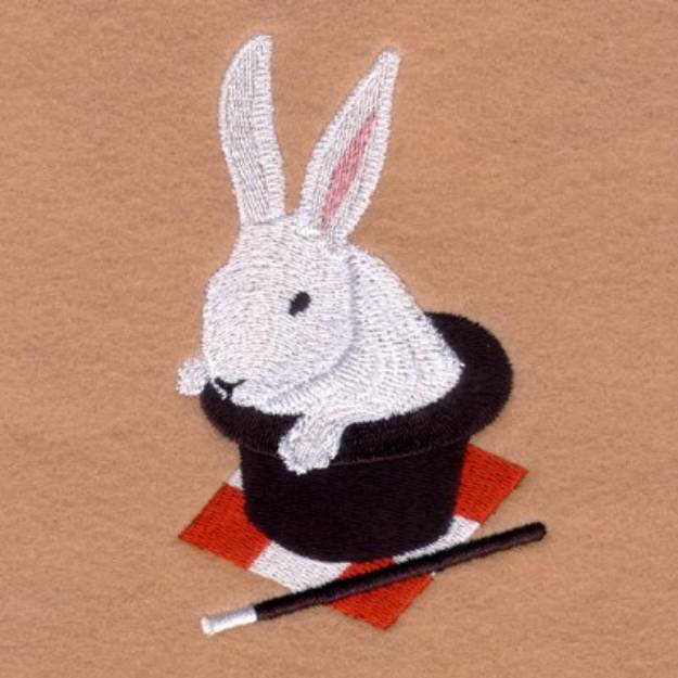 Picture of Rabbit in a Hat Machine Embroidery Design