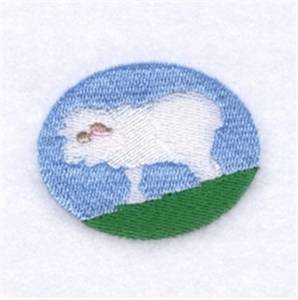 Picture of Sheep Oval Machine Embroidery Design