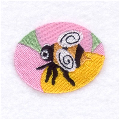 Bee Oval Machine Embroidery Design