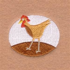 Picture of Rooster Oval Machine Embroidery Design
