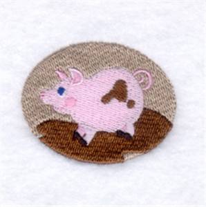 Picture of Pig Oval Machine Embroidery Design